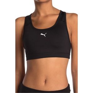 Puma For Keeps Logo Sports Bra in Black (L)